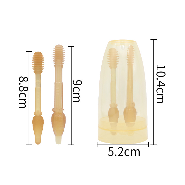 Baby Toothbrush Edible Silicon Nipple Toothbrush Set Baby Toothbrush Tongue Scraper Children's Toothbrush Soft Hair Wholesale