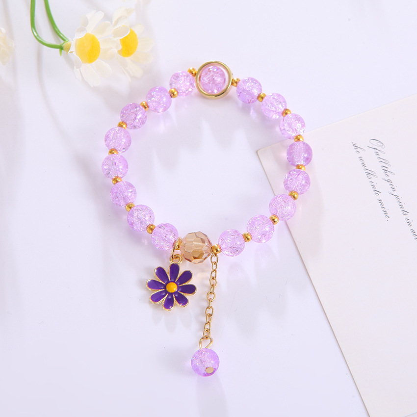 Flower Bracelet Ins Handmade Design Hot Flower Crystal Bracelet Korean Girl Personality Girlfriends Couples Bracelet Little Daisy