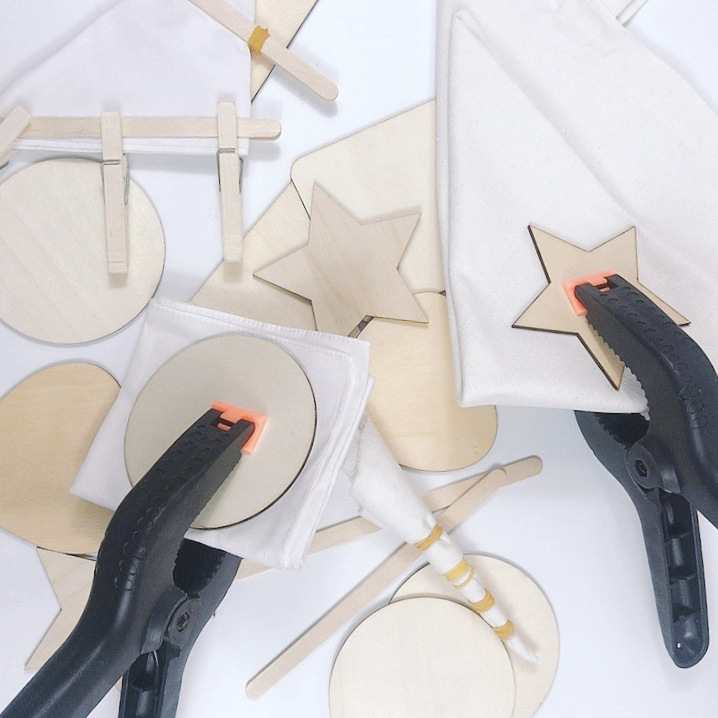 扎染几何夹板工具造型拼图蓝染木片学习手工材料印染蓝靛染料蜡染