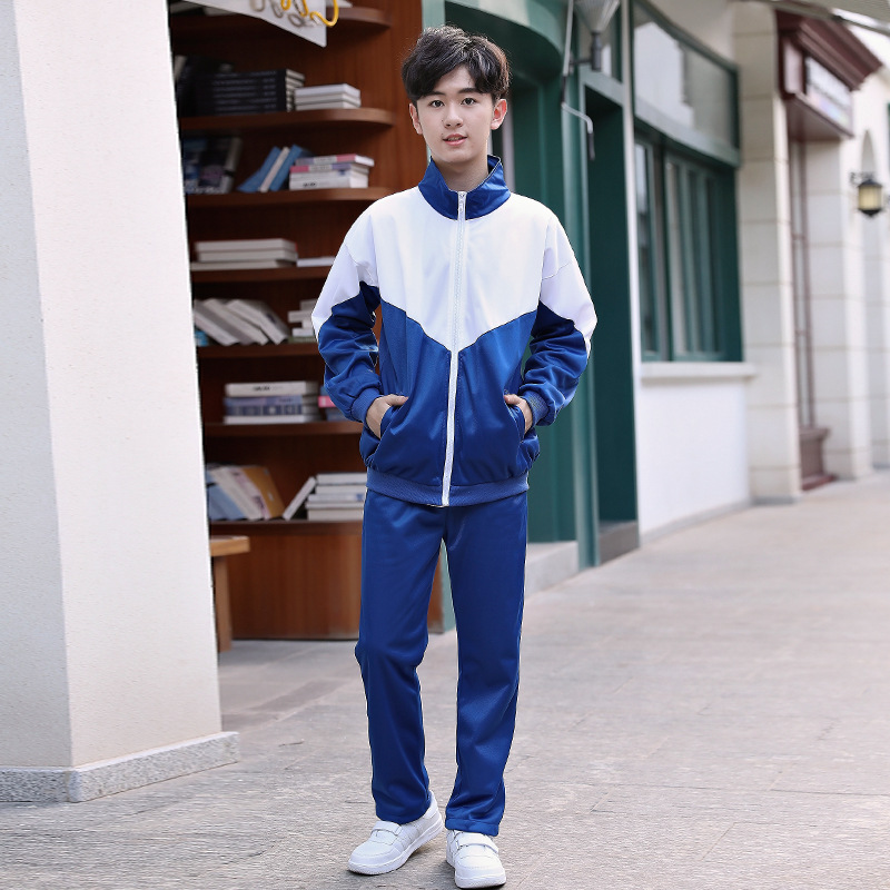 匆匆那年蓝校服大学生初中高中生运动服蓝白套装电影拍摄老式校服