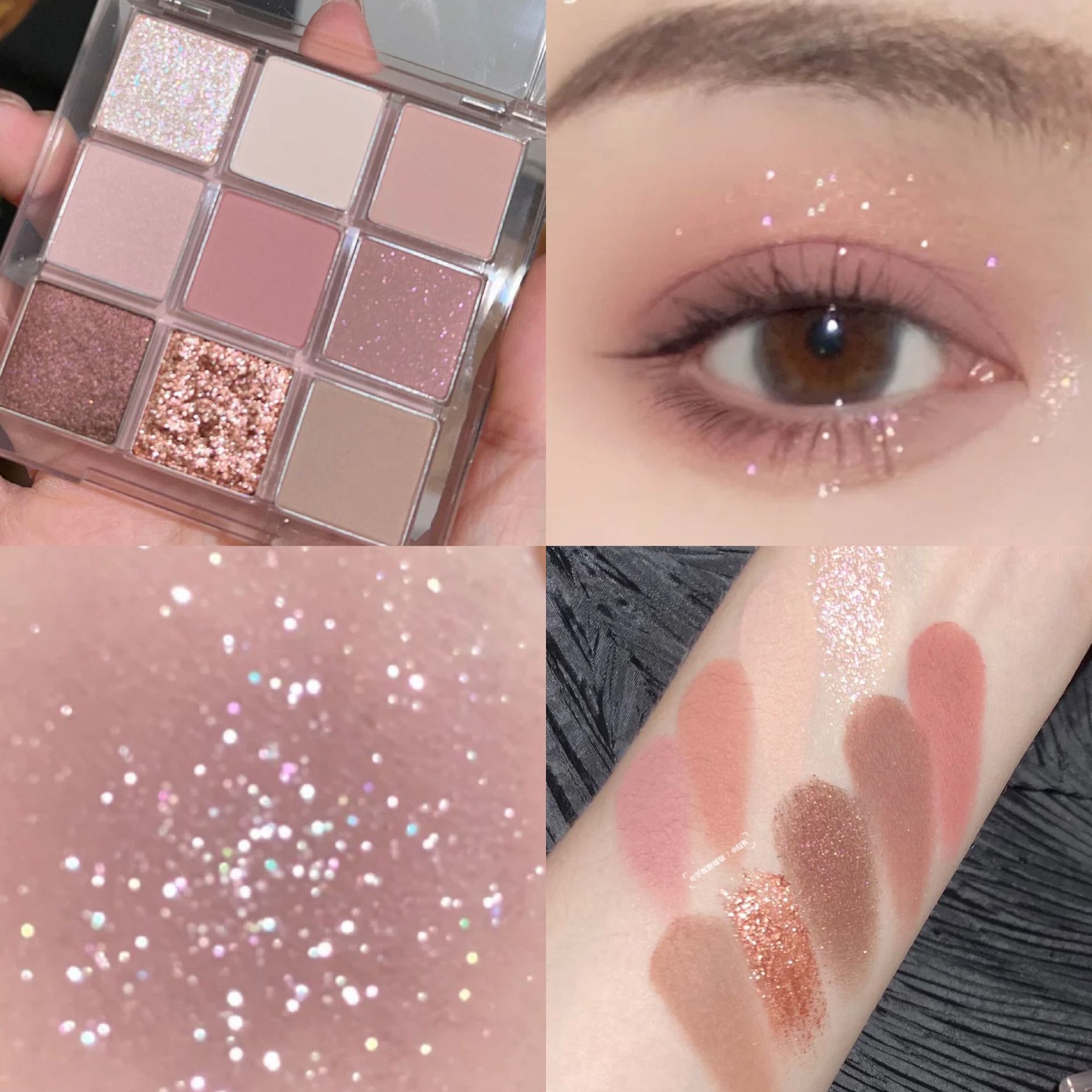 Gray Pink Taro Eye Shadow Plate Ins Super Popular Earth Color Butter Shimmer Matte Sequins GlamColour 9 Color Eye Shadow