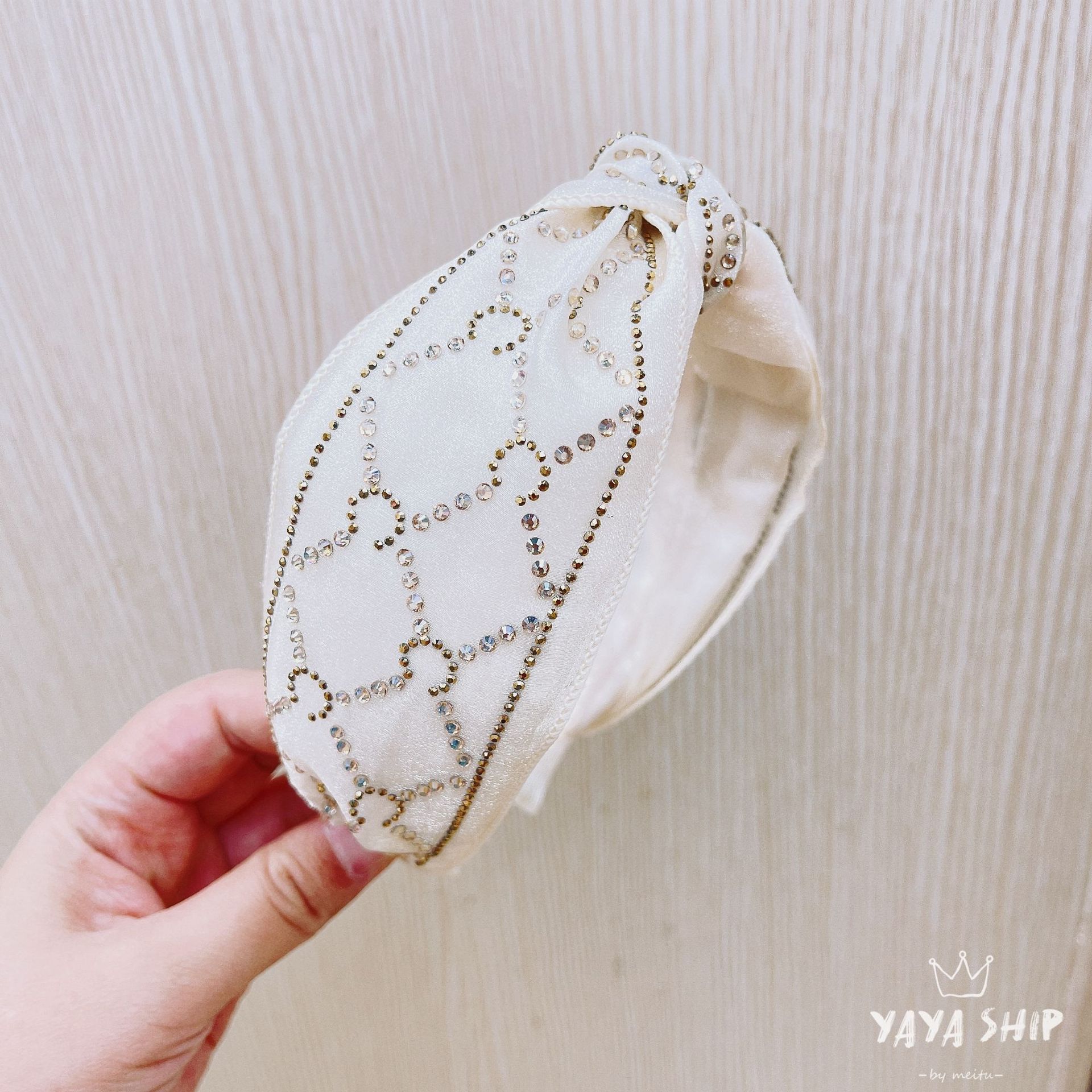 Yingmin Accessory New Organza Rhinestone Middle Knot Korean Headband High-Grade Light Luxury High-End Hair Accessories