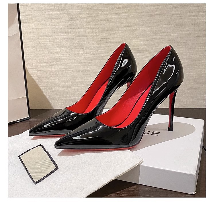 European and American Style Fashion High Heels Women's 2023 Autumn New Pointed Toe Stiletto Sexy Glossy Temperament Patent Leather Pumps