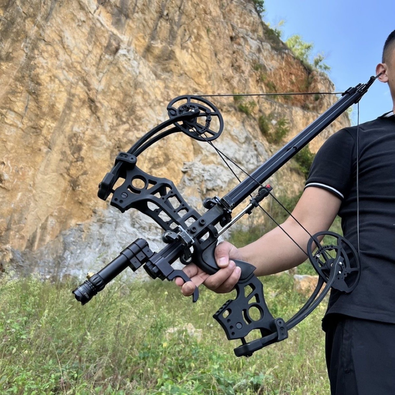 新款连发两用复合弓小助手射箭钢珠弓户外竞技成人机械滑轮反曲弓