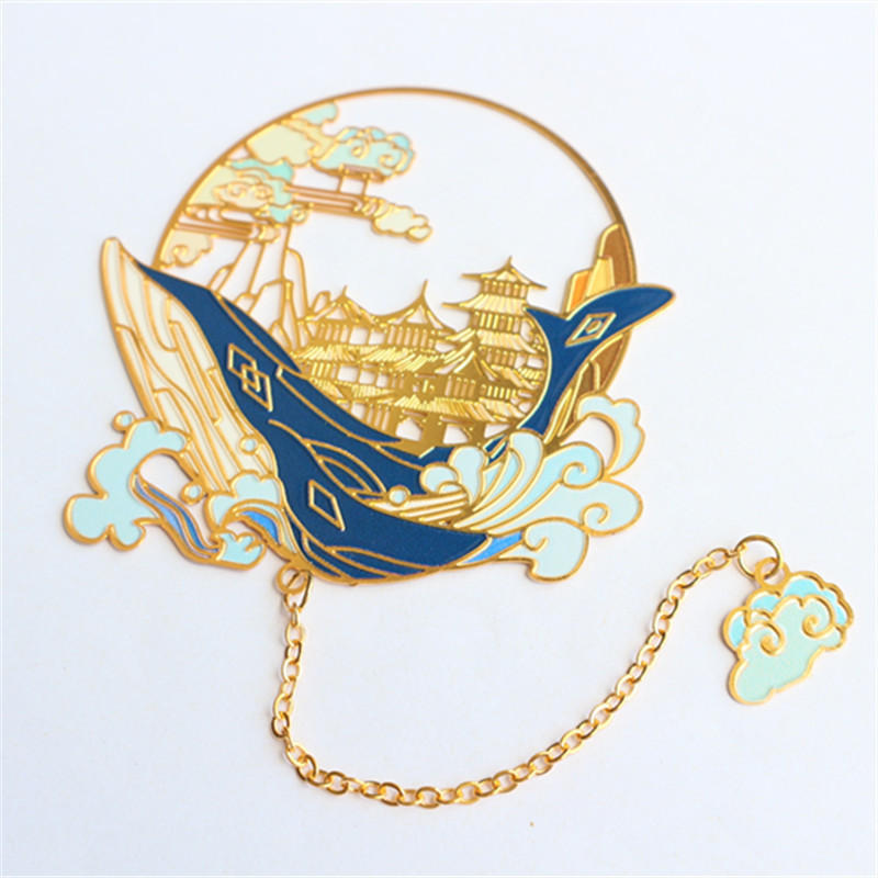 故宫金属鲸鱼 团扇书签精致镂空古风礼物纪念品牛年礼盒 古典中国