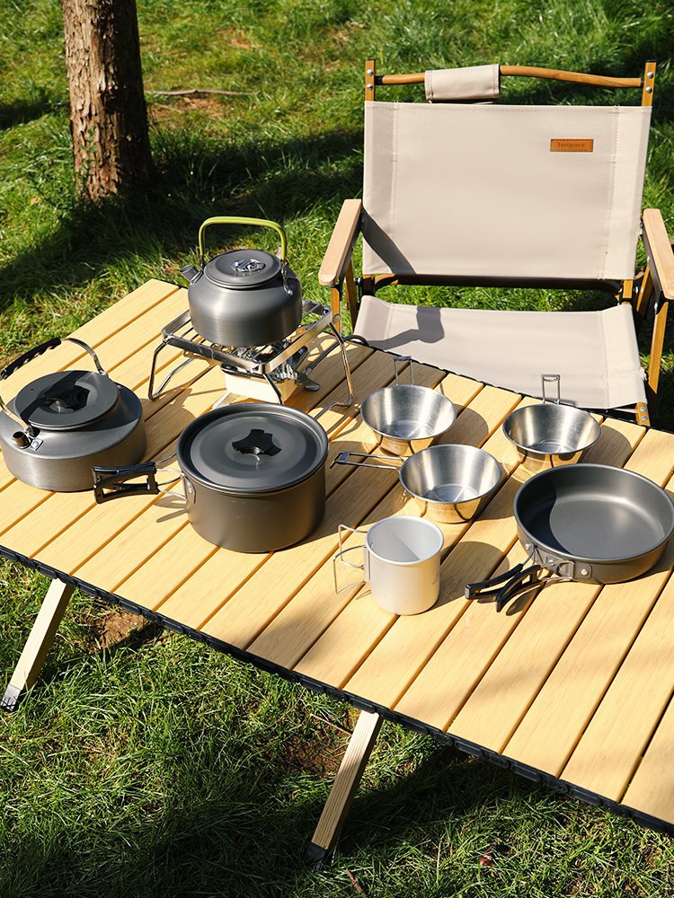 嘉仕宁户外炉具户外锅具套装烧水壶露营炊具餐具便携野外装备用品