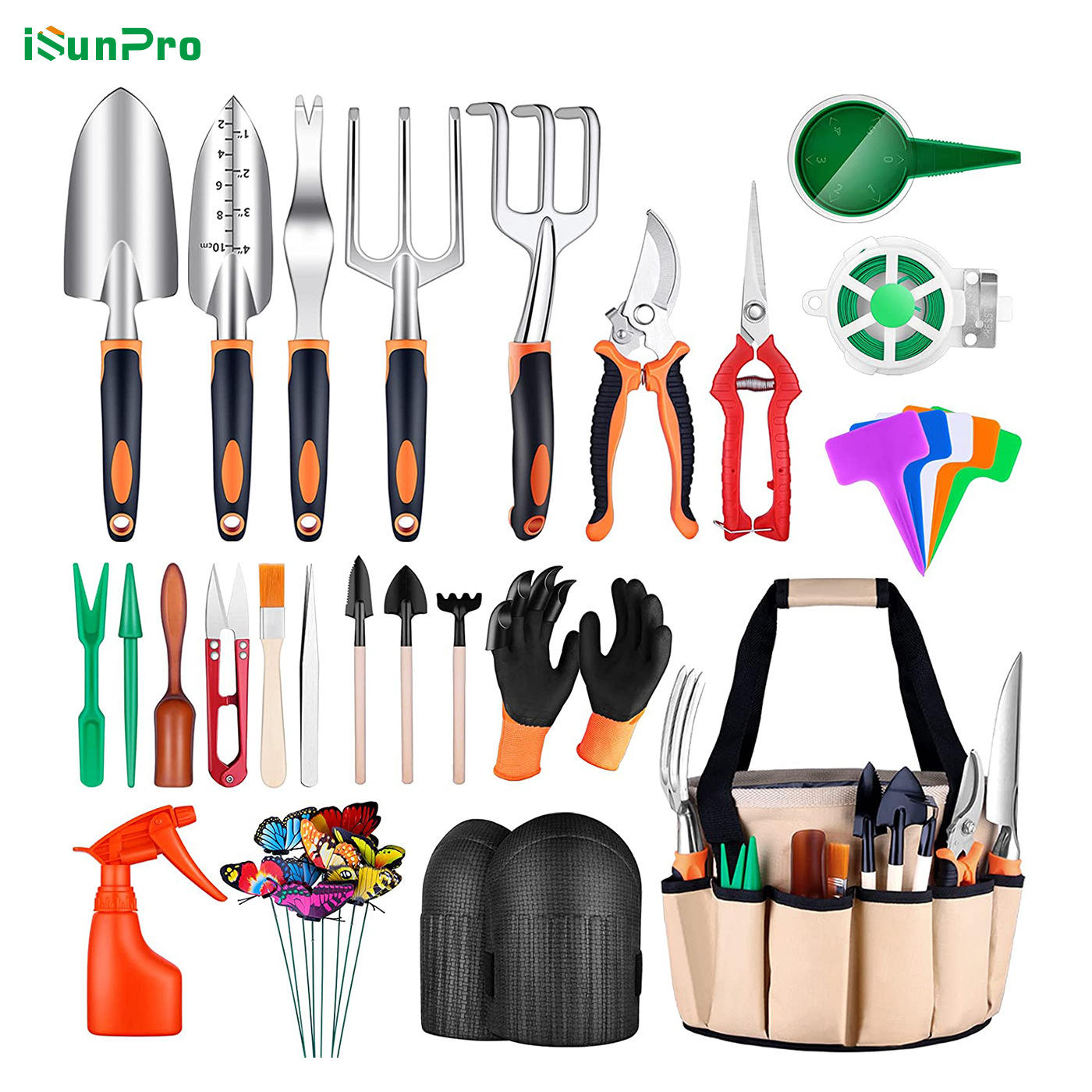 亚马逊园艺剪刀铝合金99件套花园工具盆栽种花除草园林工具套装