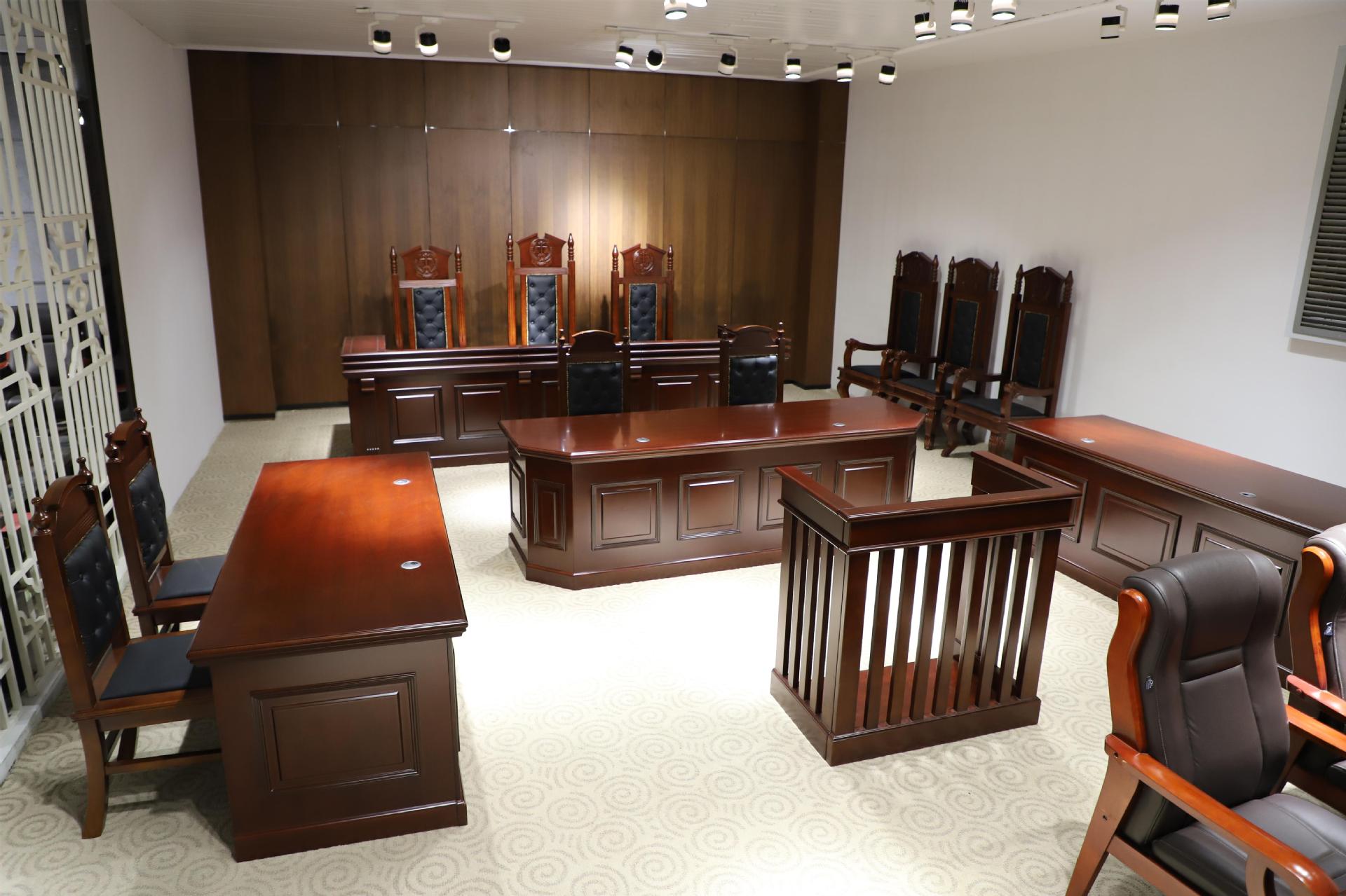 模拟法庭桌椅网络云上法庭家具法院桌椅庭审家具审判台检察院家具