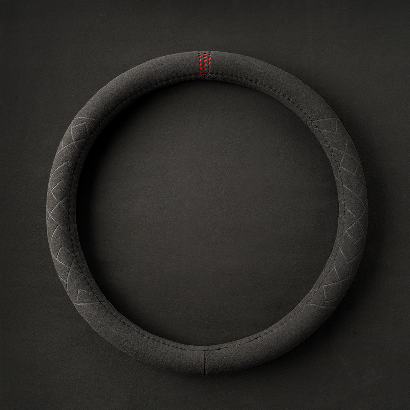 Guanqi Suede Steering Wheel Cover Winter General Car Men's High-End Non-Slip Anti-Sweat Simple Steering Wheel Cover Wholesale