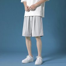 冰丝短裤男夏季薄款直筒宽松垂感男士五分休闲裤潮牌大码运动裤子