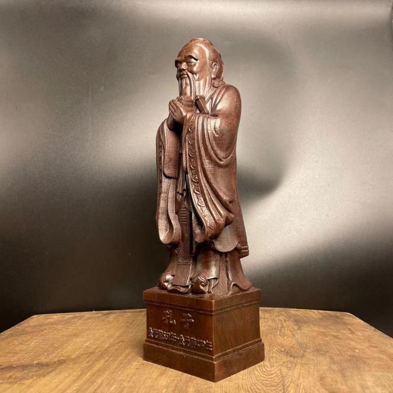 批发越南沉香木雕教师节礼物孔子雕像摆件人物佛像孔夫子居家装饰