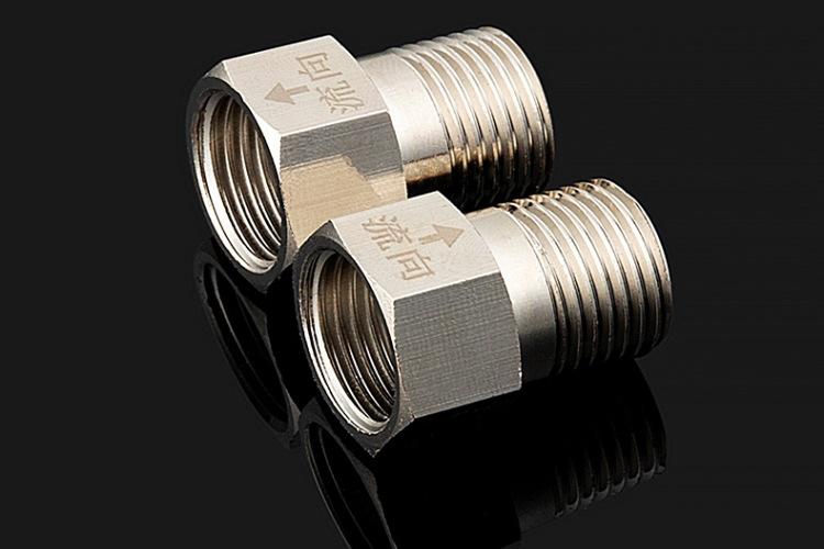 全铜防倒流接头止逆4分dn15内外丝内流外对丝直接加厚水暖配件