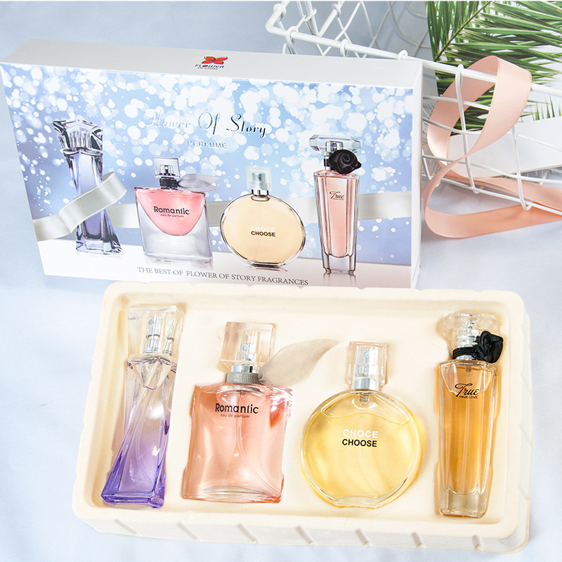 Flower Words New Perfume for Women Four-Piece Set Gift Set Gift Fresh Natural Perfume for Women