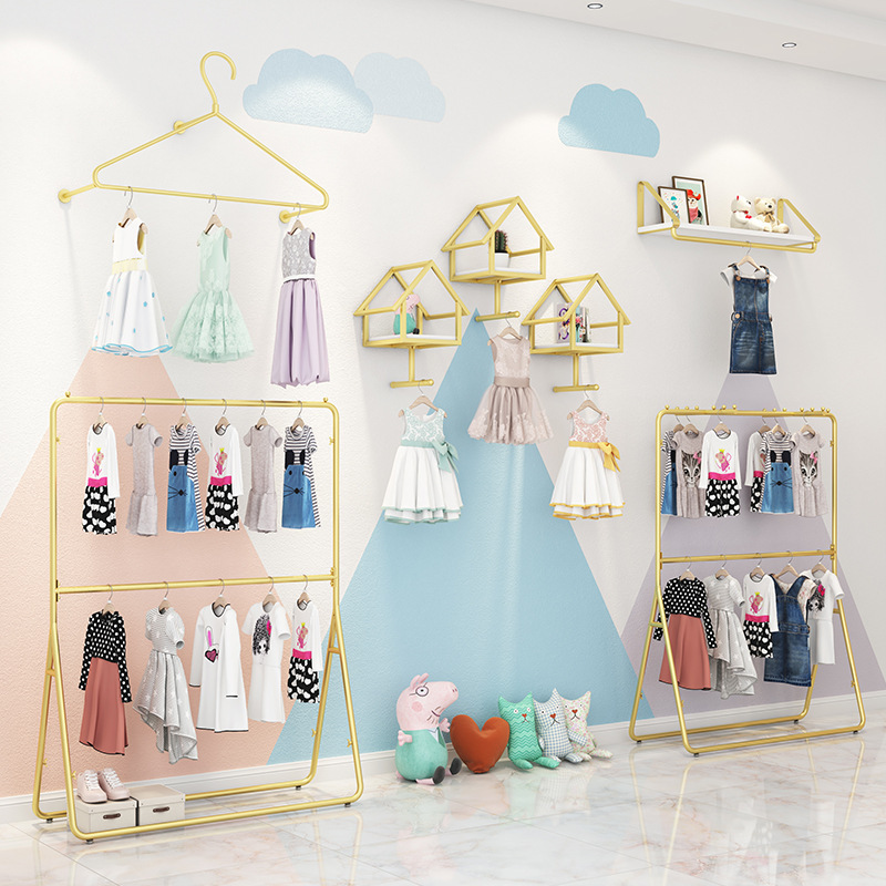 衣架创意潮牌kaws壁纸服装店装修欧美卡通儿童房装饰品店背景墙纸鞋店