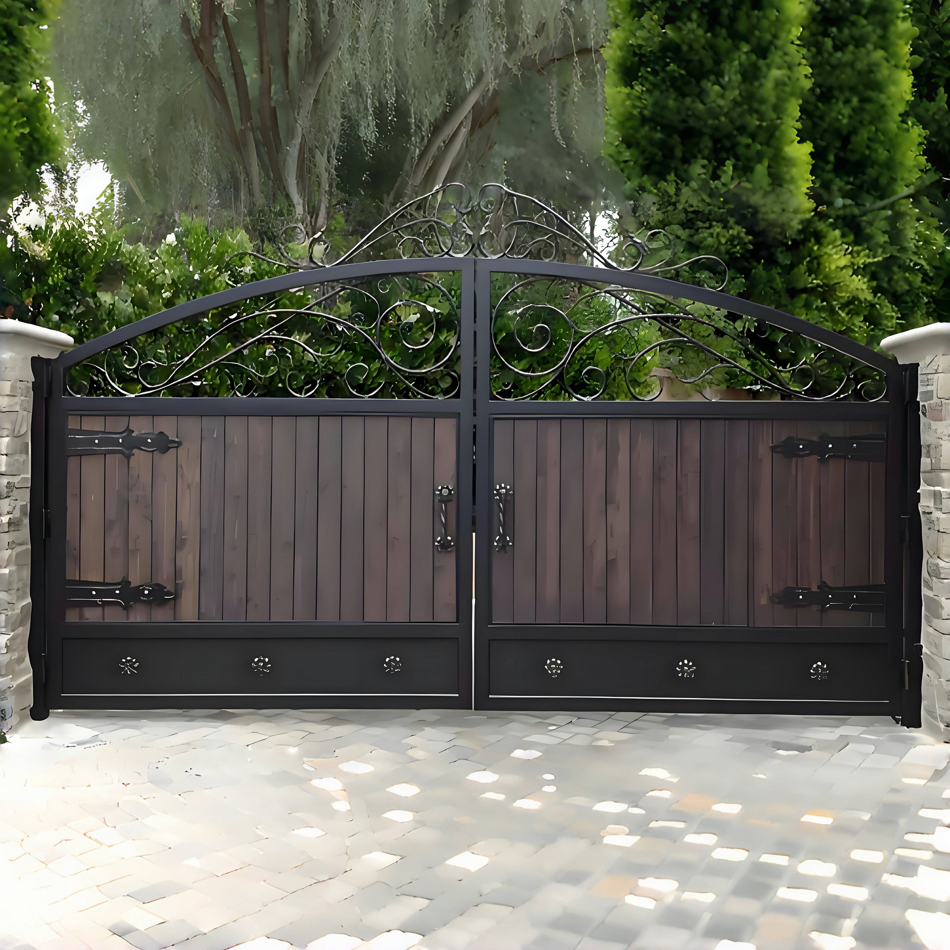 厂家直销法式铁艺门纯手工锻打铁艺庭院门别墅大门花园门