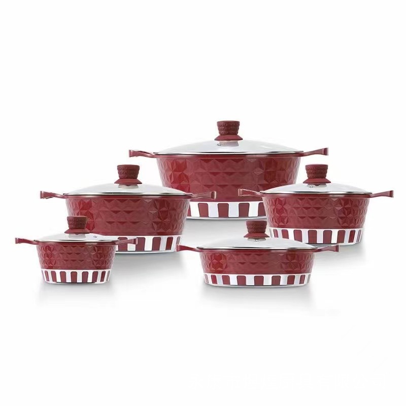 Household Non-Stick Pan Medical Stone Soup Pot Set Die-Cast Kitchen Pot Set Gift Pot Wholesale