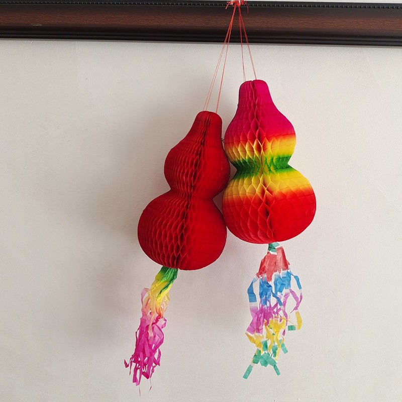 端午节门窗挂纸葫芦五月节手工剪红色福禄彩色纸灯笼挂饰开运安康