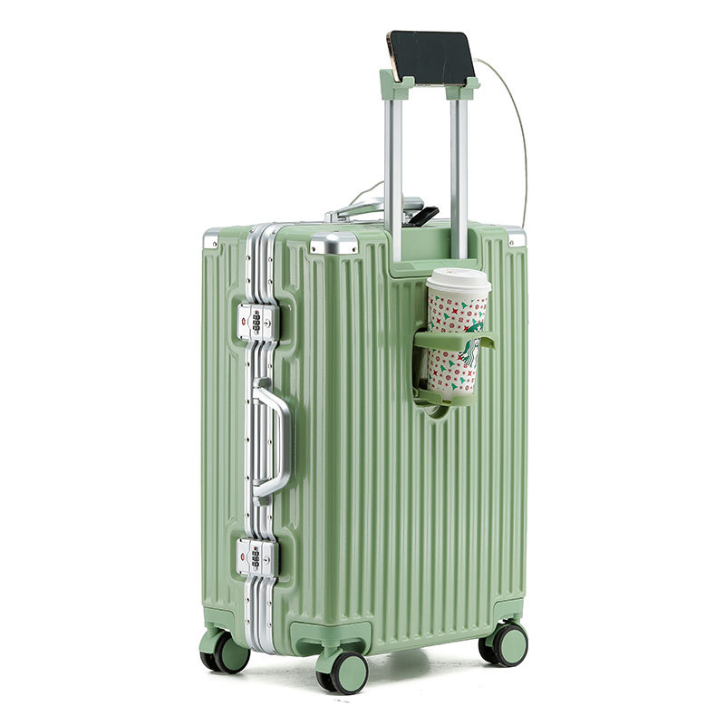 Multifunctional Luggage Rechargeable Aluminum Frame 24 Trolley Case Universal Wheel Suitcase 26-Inch Men and Women Suitcase with Combination Lock