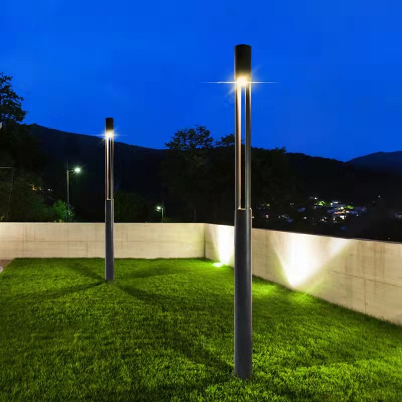 现代风简约四立柱庭院灯小区园林别墅照明路灯户外防雨铝型材