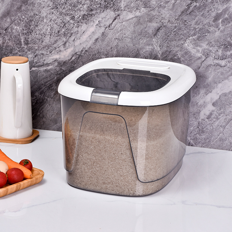 Rice Bucket Household Insect-Proof Moisture-Proof Sealed Rice Bucket Flour Flip Rice Storage Box Rice Bin Cereals Rice Storage Box