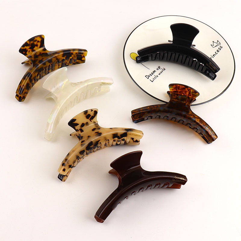 醋酸大号网红鲨鱼抓夹高级感发夹精致弧形盘发夹工厂直销复古发饰