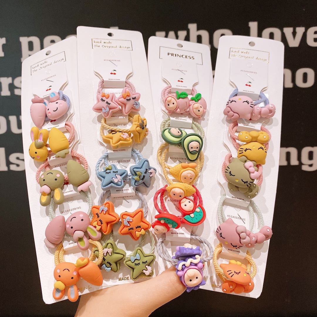 Korean Children's Hair Band Cartoon Small Hair Rope Does Not Hurt Hair Baby Rubber Band for Hair Ties Little Princess Cute Hairtie