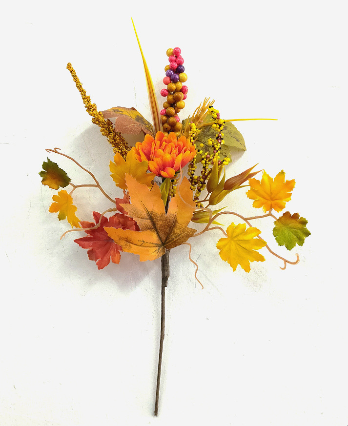 2022 Autumn Atmosphere Decoration Artificial Flower Leaf DIY Accessories Thanksgiving Harvest Festival Twig Cutting Maple Leaf Pumpkin Ornaments