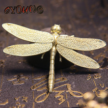 Fashion Brass Dragonfly Figurines Simulation Animal Toy跨境1