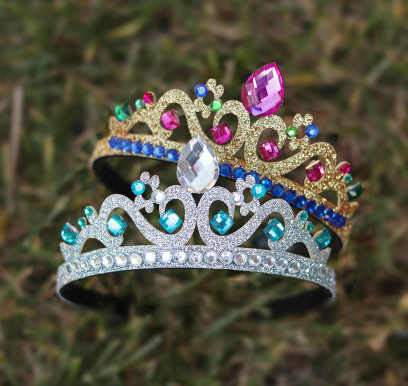 儿童宝石王冠头箍 冰雪奇缘爱莎女王发箍安娜公主皇冠头饰批发