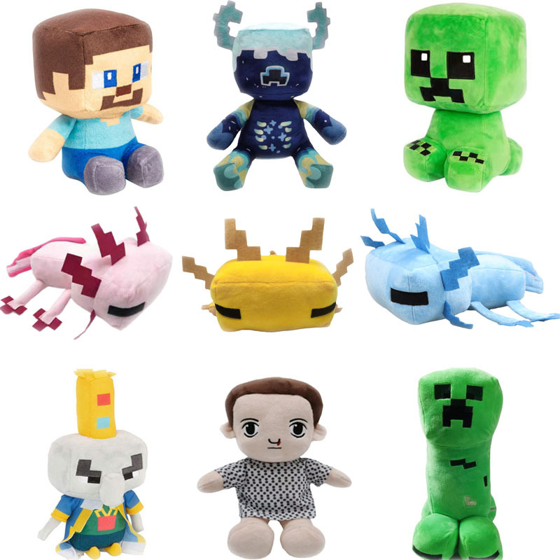 我的世界公仔苦力怕虎猫史蒂夫毛绒玩具批发蜘蛛末影龙红牛布娃娃