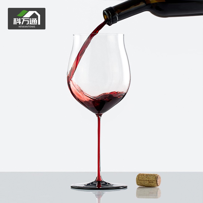 高档手工红酒杯水晶黑领结红领结高脚杯轻奢波尔多黑皮诺葡萄酒杯