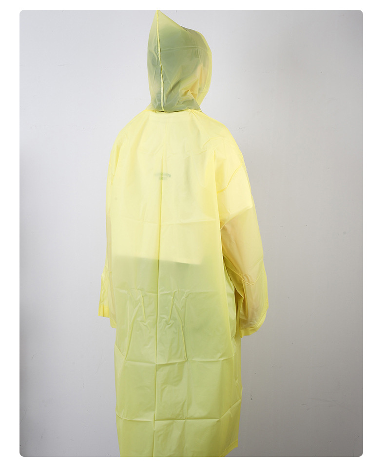 厂家直供eva材质雨衣带帽子按扣式成人雨衣室外骑车批发单独包装