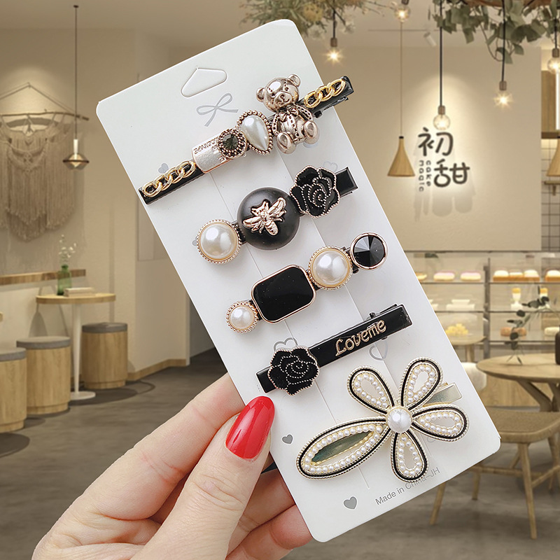 2023 New Korean Style Girl Popular Pearl Barrettes Bobby Pin Barrettes Bangs BB Clip Broken Hair Side Hairware