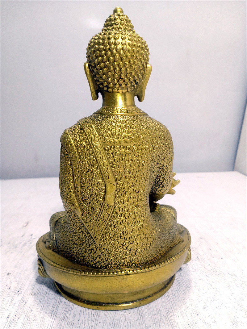 黄铜药师佛药王菩萨佛像 佛教佛具用品 家居摆件饰品工艺品铜器