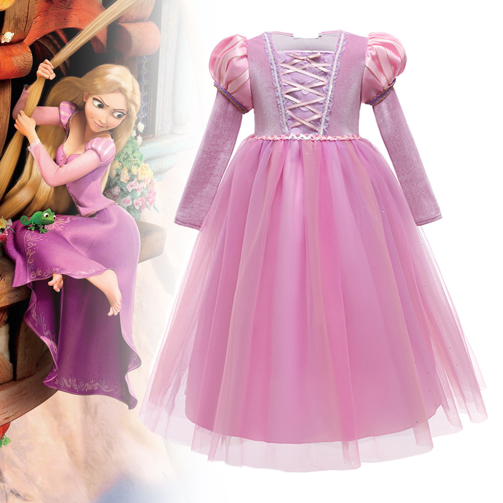 万圣节乐佩衣服苏菲亚女童表演服2023跨境外贸长发公主裙儿童裙子