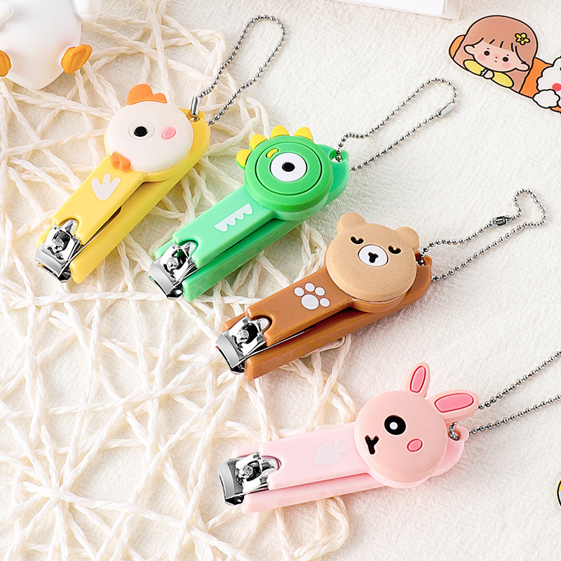 新品卡通公仔便携指甲刀平口舒适手感指甲剪带磨甲挫指甲钳