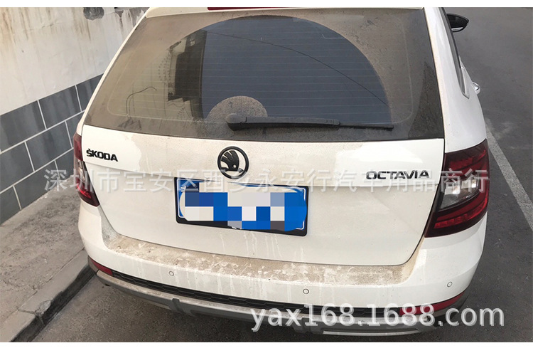 适用于斯柯达速派明锐柯迪亚克柯珞克柯米克黑字母标尾箱标志车标