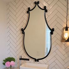 ins风浴室化妆镜美式贴墙玄关装饰镜法式卫生间一体挂墙镜子