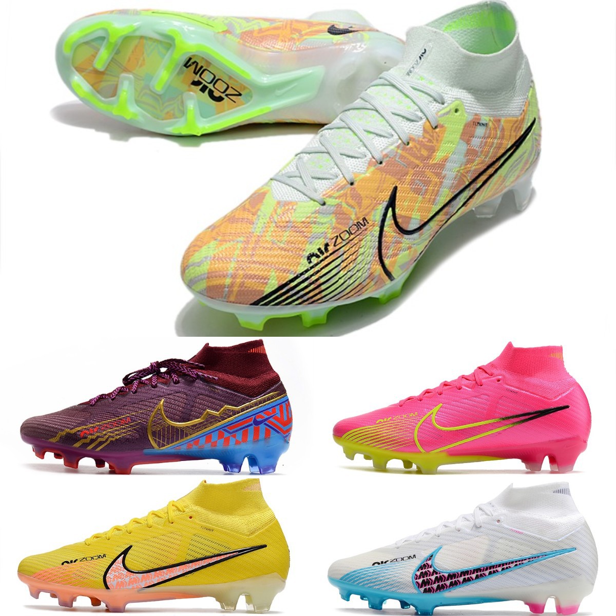 刺客14/15气垫高帮ag短足球鞋cr7学生tf碎钉fg长钉姆巴佩男女儿童