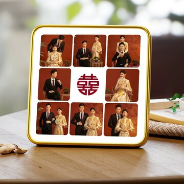 多宫格相框摆台水晶洗相片艺术多照片制作加打印婚纱照九宫格相框