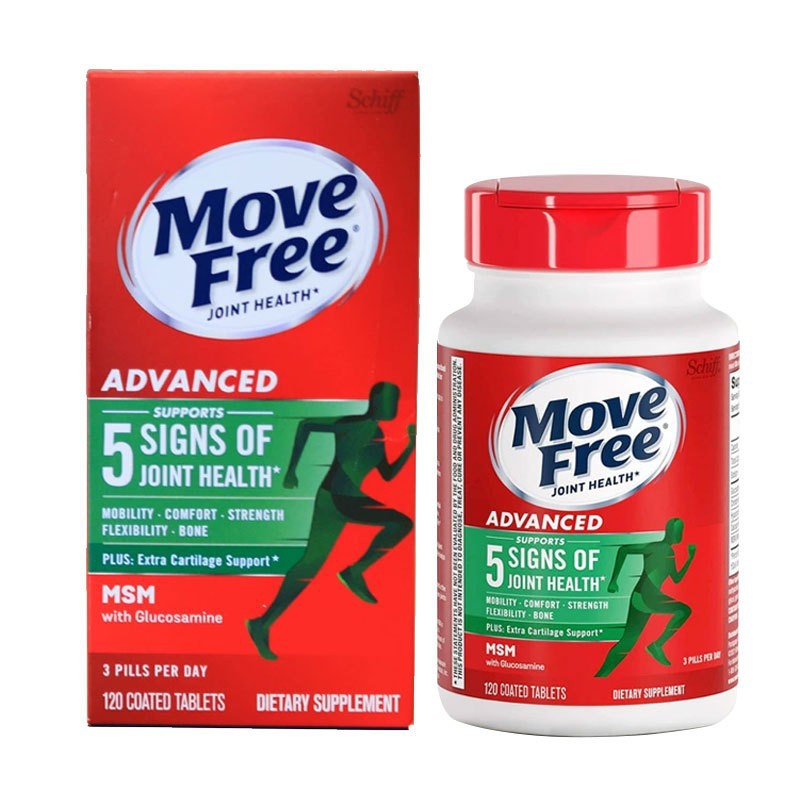 美国move free益节维骨力msm缓痛120粒绿瓶老年关节氨糖软骨素