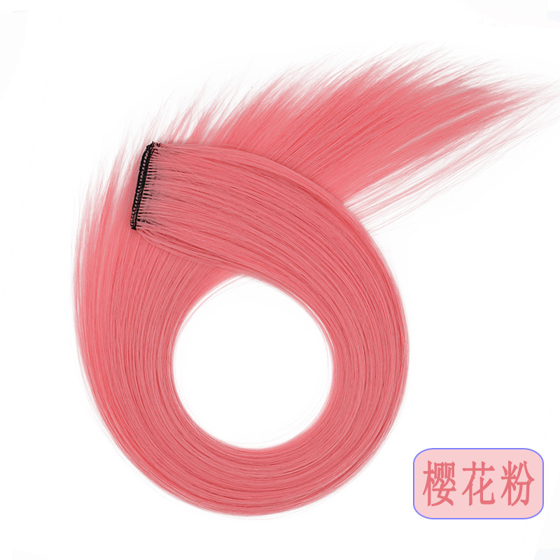 Matte High-Temperature Fiber Hanging Ear Dyed Wig Set Long Hair Highlight Dyed Color Hair Extension One Piece Seamless Hanging Ear Hair Extension