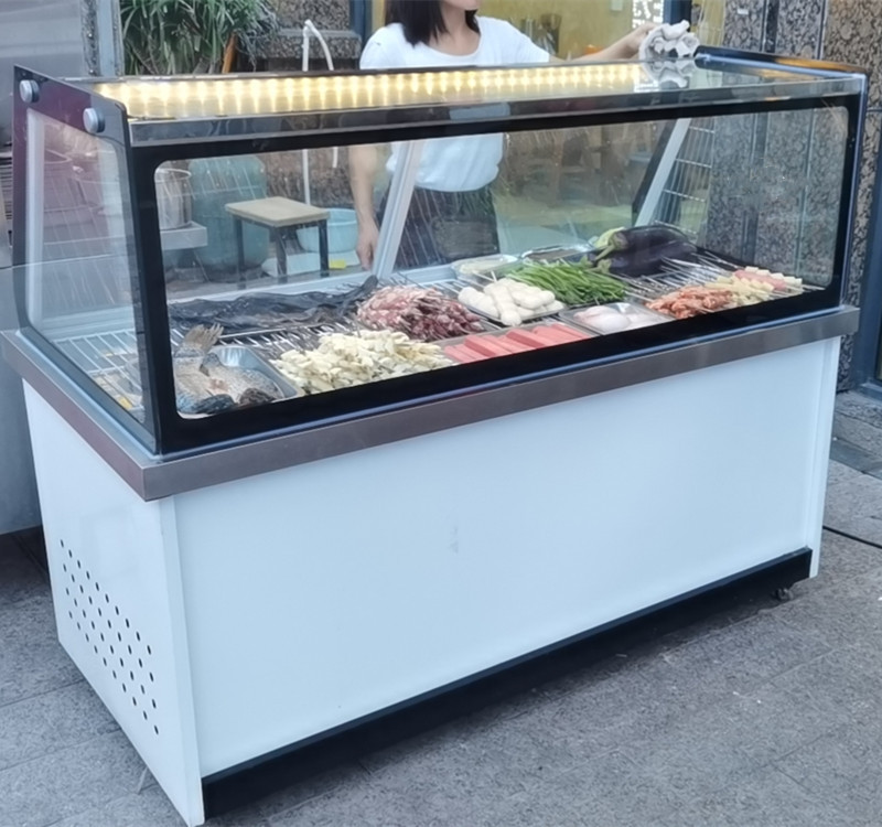直角商用双温冷藏柜熟食柜鸭脖保鲜柜点菜展示凉菜冷冻烧烤鸭脖柜