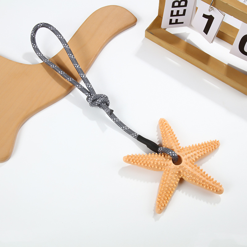 New Floating Pet Molar Reflective Wire and Rope Starfish Toy Factory Direct Supply Patent Product