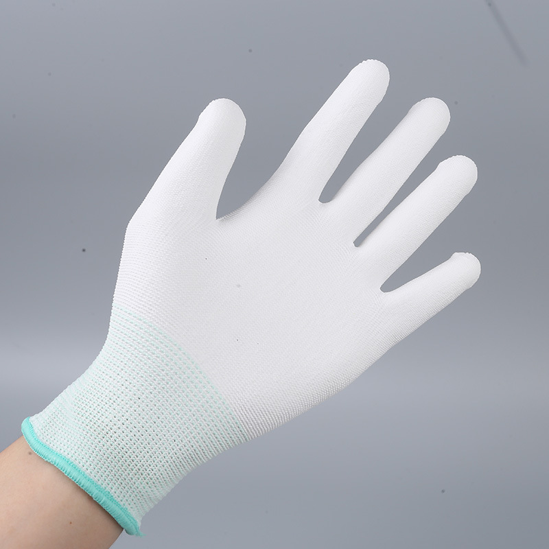 pu涂掌手套无尘电子工厂防静电涂层pu涂掌手套劳保手套防静电手套采购