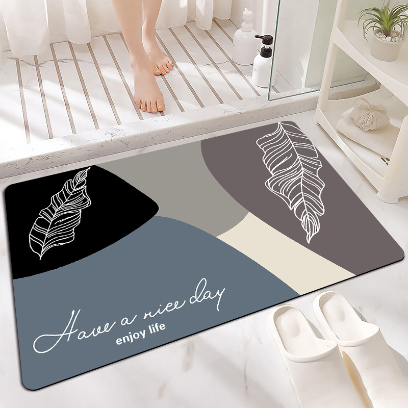 Simple Bathroom Entrance Floor Mat Diatom Ooze Water-Absorbing Non-Slip Mat Quick-Drying Domestic Toilet Toilet Bathroom Mat