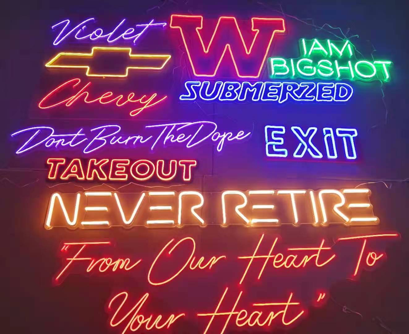 霓虹灯led造型字母灯外贸跨境英文霓虹灯硅胶柔性背景墙装饰灯牌