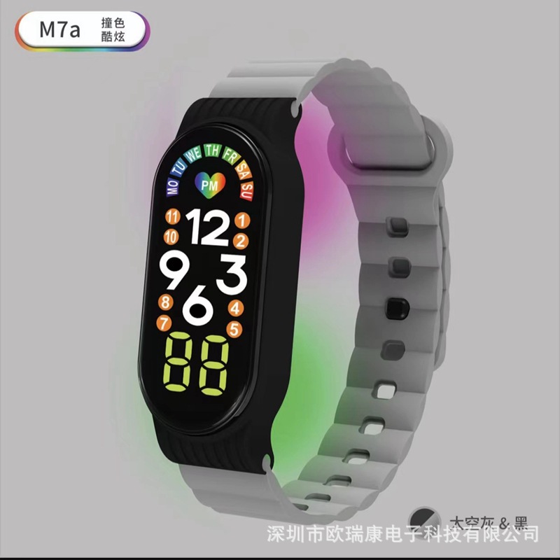 New LED Flash Cool Electronic Watch M7a Student Ins Wind Sports Factory in Stock Direct Selling