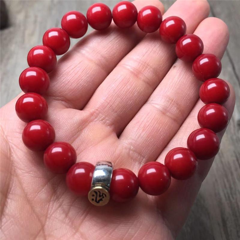 白玉菩提根老型桶朱砂供菩提子男女款手串手链项链念珠佛珠108颗