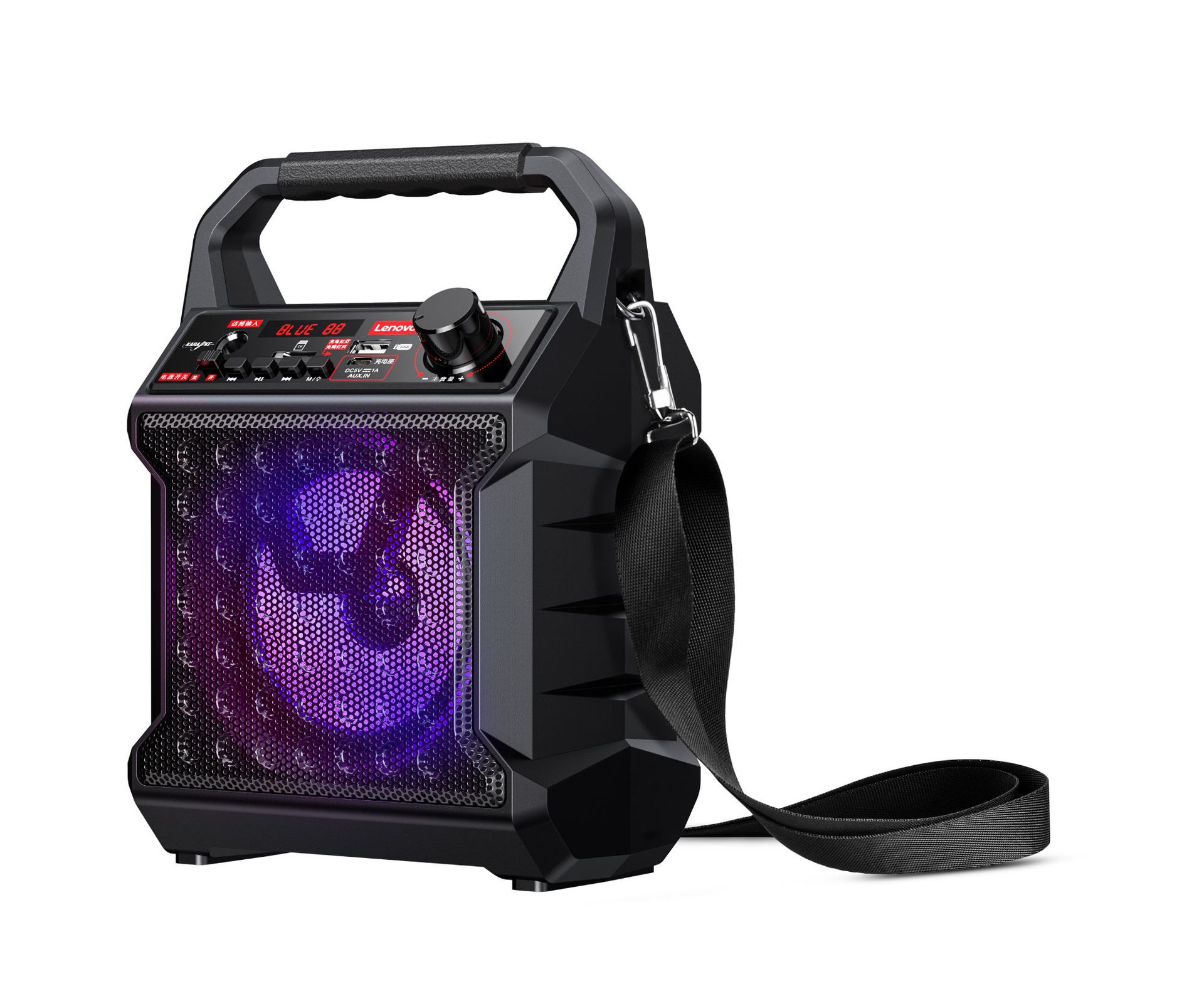 联想蓝牙音箱户外演出k歌广场舞音响带话筒大音量便携手提低音炮
